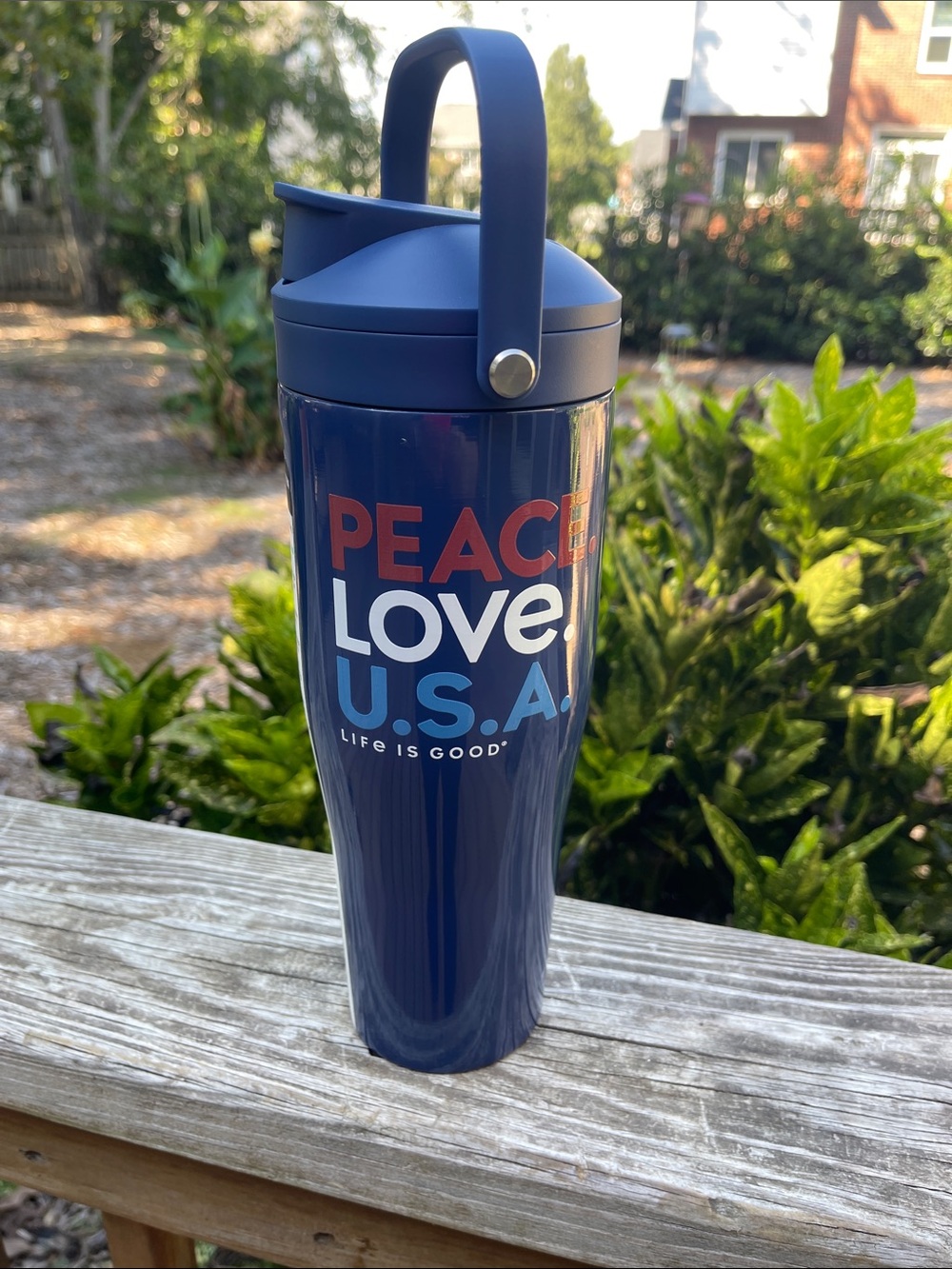 Corkcicle “Life is Good "Peace Love U.S.A." 30 oz. Canteen Travel Tumbler-new